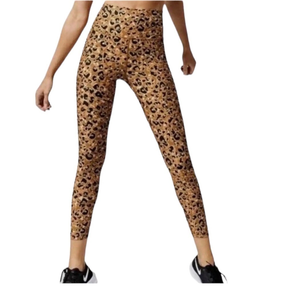 Carbon38 Layered Leopard Print High Rise Legging Size XS